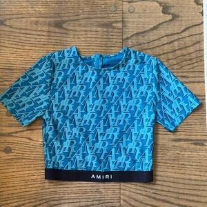 Amiri Printed Crew Neck Crop Top